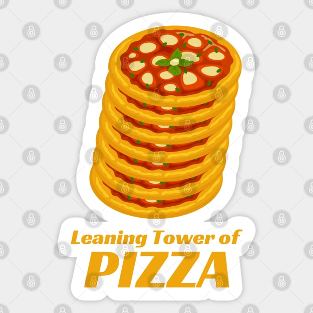 Leaning Tower of Pizza Sticker by gemgemshop